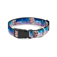 Buckle-Down Frozen Anna//Elsa//Olaf Poses//Scenes Purples Disney Breakaway Plastic Clip Collar Narrow-Large
